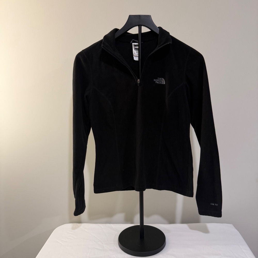 The North Face Womens Black TKA 100 Fleece Quarter Zip Pullover XS